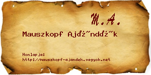 Mauszkopf Ajándék névjegykártya